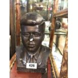 Chalk bust of President J F Kennedy