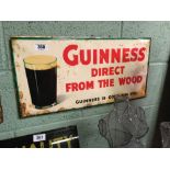 1950's celluloid GUINNESS DIRECT FROM THE WOOD advertising sign.