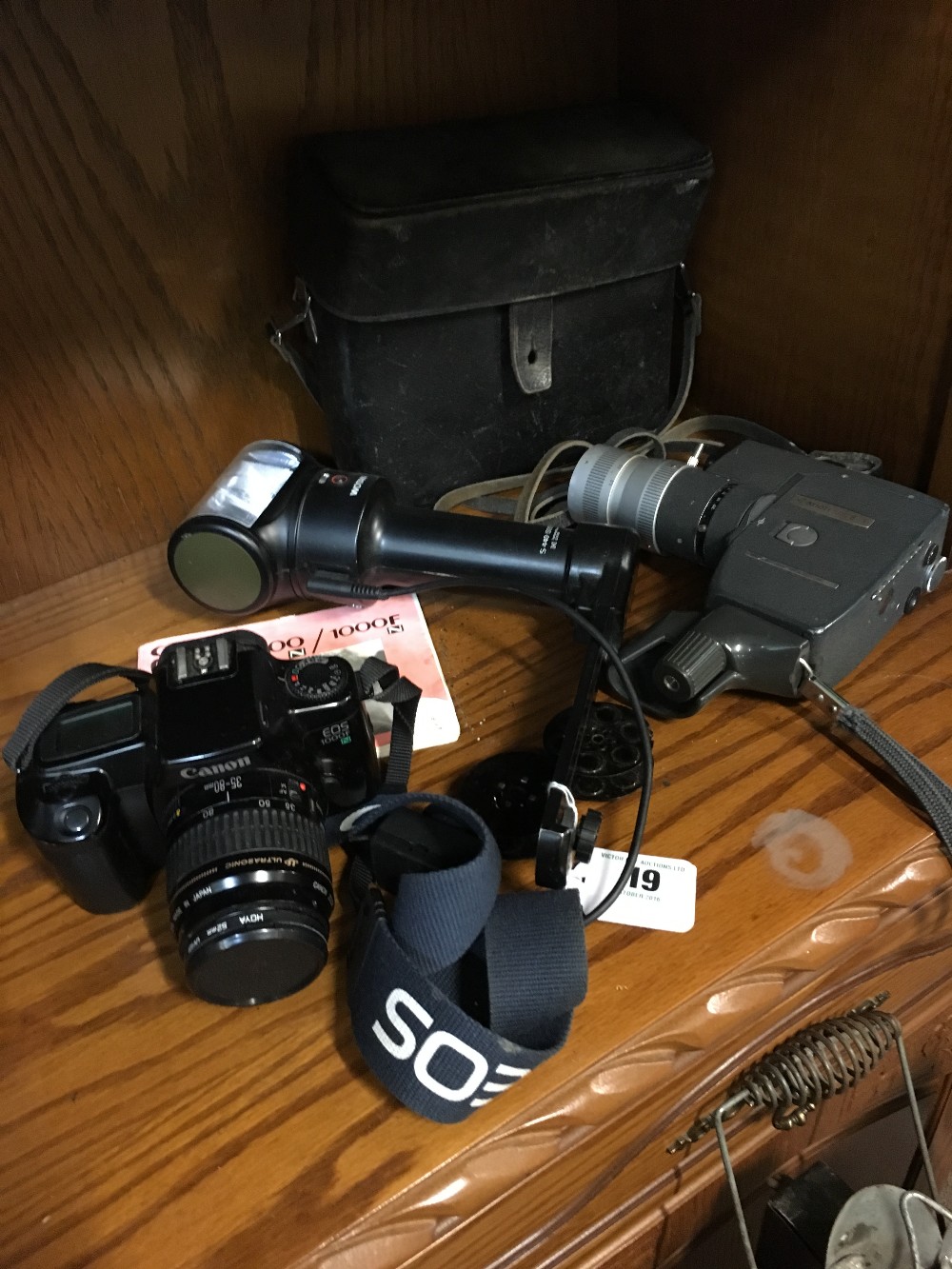 Misc. lot of Canon camera, Cine Camera and a Wotan Flash.