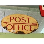 Original double sided POST OFFICE enamel sign.