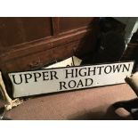 UPPER HIGH TOWN street sign.