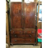 Early C19th mahogany linen press.