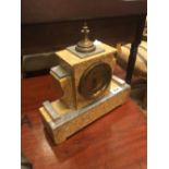 C19th. Sienna marble mantle clock.