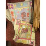 Two 1960's ASSAFO FANTE hand stitched cushions