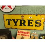 Original DUNLOP STOCK TYRES enamel sign.