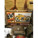 HARLEY DAVIDSON wooden advertisement sign.