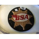 Cast iron BSA metal advertising sign.