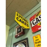 Original double sided enamel LYONS CAKES sign