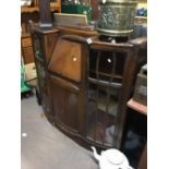 1930's Art Deco display cabinet with writing slope.