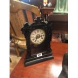 Victorian ebonised mantle clock.