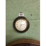 C19th. mahogany on brass sedan clock.