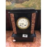 Victorian slate and marble mantle clock.