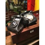 1940's telephone and a later one.