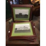 Set of six framed black and white prints of locations in County Meath.