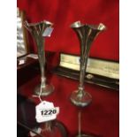 Pair of English silver vases.