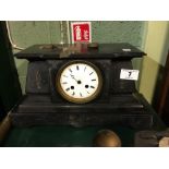 Victorian slate and marble mantle clock.