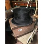 Top hat in original box from Christie's in London.