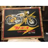 BSA painted wooden sign.