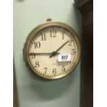 Early C20th brass Court clock.