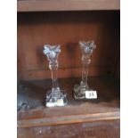 Pair of Dublin crystal candlesticks.