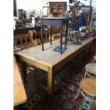 Long refectory table. 9' x 3'.