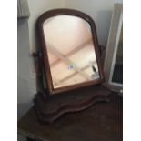 Victorian mahogany crutch mirror.