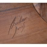Pannello in legno scolpito raff. ''VECCHIO CACCIATORE''. Firmato dall'artigiano DARIO BERLIER in