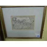 ANTIQUARIAN MAP OF THE NORTH EAST PART PROVINCE OF BRITTANY F/G 17CM X 10CM