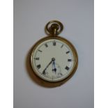 9CT GOLD CASED POCKET WATCH WITH ROMAN NUMERALS AND SUBSIDARY DIALS 91.
