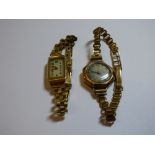 LADIES OCTAGONAL CASED WRIST WATCH ON 9CT GOLD LINK STRAP14.