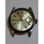 GENTLEMANS VINTAGE TUDOR OYSTER DAY DATE STAINLESS STEEL WRISTWATCH A/F (NO STRAP)