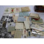 ASSORTED WWI EMBROIDERY GREETING CARDS ,RELATED EPHEMERA,POSTCARDS ,