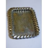 HM SILVER ENGRAVED PLAYING  CARD TRAY KING OF SPADES