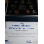 1999 UNITED KINGDOM PROOF COIN COLLECTION WITH CERTIFICATE OF AUTHENTICITY AND THE ROYAL MINT  2008