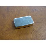 GEORGIAN HM BIRMINGHAM SILVER RECTANGULAR SNUFF BOX WITH ENGRAVED MONOGRAM BY JOSEPH WILLMORE