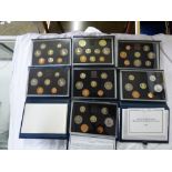 SEVEN GREAT BRITAIN PROOF COIN SETS