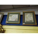 TWO 19TH CENTURY ANTIQUARIAN MAP PRINTS BY MOULE NORTHUMBERLAND CIRCA 1848 20CM X 27CM APPROX F/G