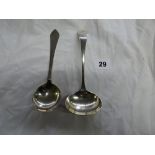 HM SHEFFIELD SILVER SOUP LADLE BY JOSEPH RIDGE 1895 AND A DANISH SILVER SOUP SPOON BY GEORG JENSEN