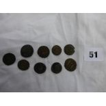 SELECTION OF ROMAN COINS (NINE APPROX IN TOTAL)
