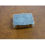 HM BIRMINGHAM SILVER RECTANGULAR SNUFF BOX THE HINGED LID WITH SERPENTINE EDGE,