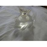 LALIQUE FROSTED SAMOA SCENT BOTTLE AND STOPPER SIGNED TO THE BASE 'LALIQUE FRANCE'