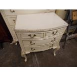 FRENCH STYLE BOW FRONT THREE DRAWER CHEST