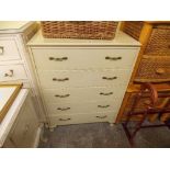 CREAM FIVE DRAWER CHEST