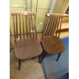 PAIR OF BEECH SPINDLE BACK CHAIRS