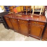 REPRODUCTION GEORGIAN STYLE MAHOGANY BREAKFRONT SIDE CABINET