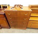 1960s TEAK CHEST OF FIVE DRAWERS