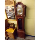 REPRODUCTION TRIPLE WEIGHT BRASS FACED LONGCASE CLOCK