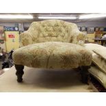 VICTORIAN UPHOLSTERED BUTTON BACK TUB NURSING CHAIR