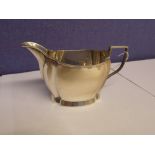 HM BIRMINGHAM SILVER SHAPED CREAM JUG WITH ANGULAR HANDLE 3.