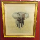 DAVID SHEPHERD SIGNED LIMITED EDITION PRINT 'AFRICAN BULL ELEPHANT' NUMBER 88/850 SIGNED IN PENCIL